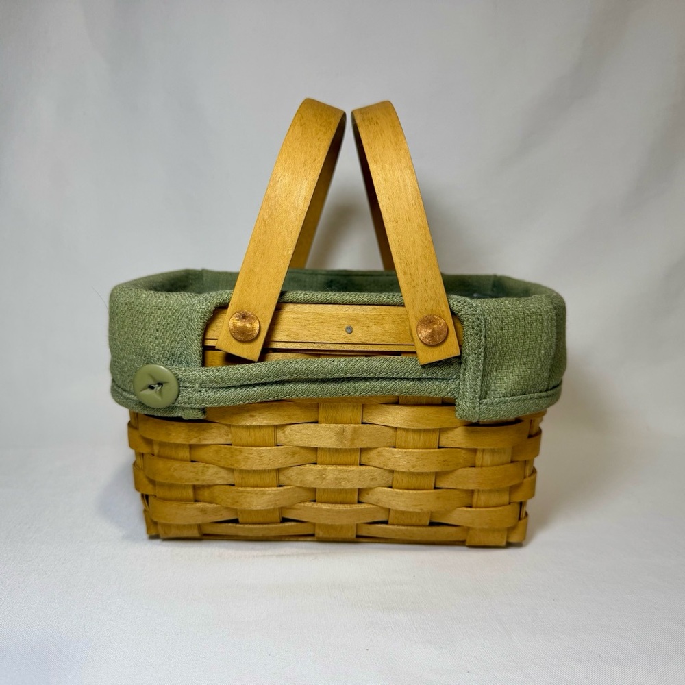 Longaberger 2003 Little Market Basket with liner and protector